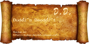 Dudás Deodát névjegykártya