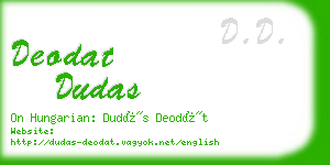 deodat dudas business card